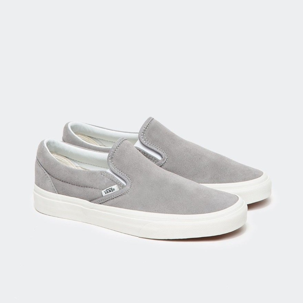 Gray suede slip on vans